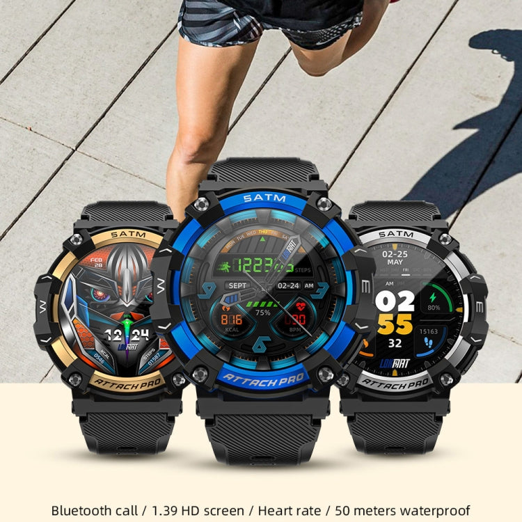 LOKMAT ATTACK 2 PRO 1.39-Inch 5ATM Waterproof Health Monitoring Bluetooth Smart Watch(Gray) - free shipping - PMC TechLife - Order now!