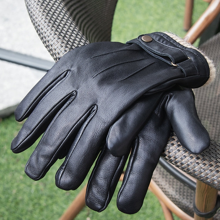 Autumn And Winter Padded Leather Gloves Business Simple Outdoor Sports Warm Gloves, Size: S(Brown) - Full Finger Gloves by PMC TechLife | Online Shopping South Africa | PMC TechLife | Buy Now Pay Later Mobicred