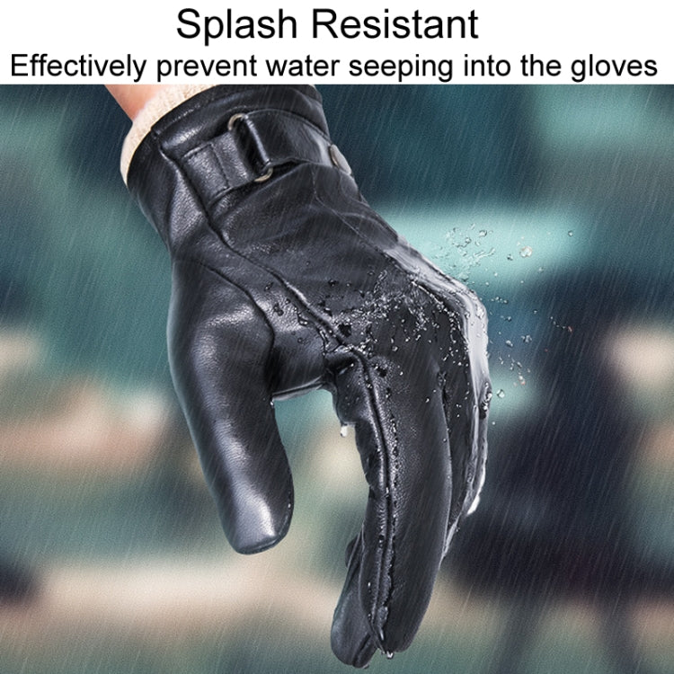 Autumn And Winter Padded Leather Gloves Business Simple Outdoor Sports Warm Gloves, Size: S(Brown) - Full Finger Gloves by PMC TechLife | Online Shopping South Africa | PMC TechLife | Buy Now Pay Later Mobicred