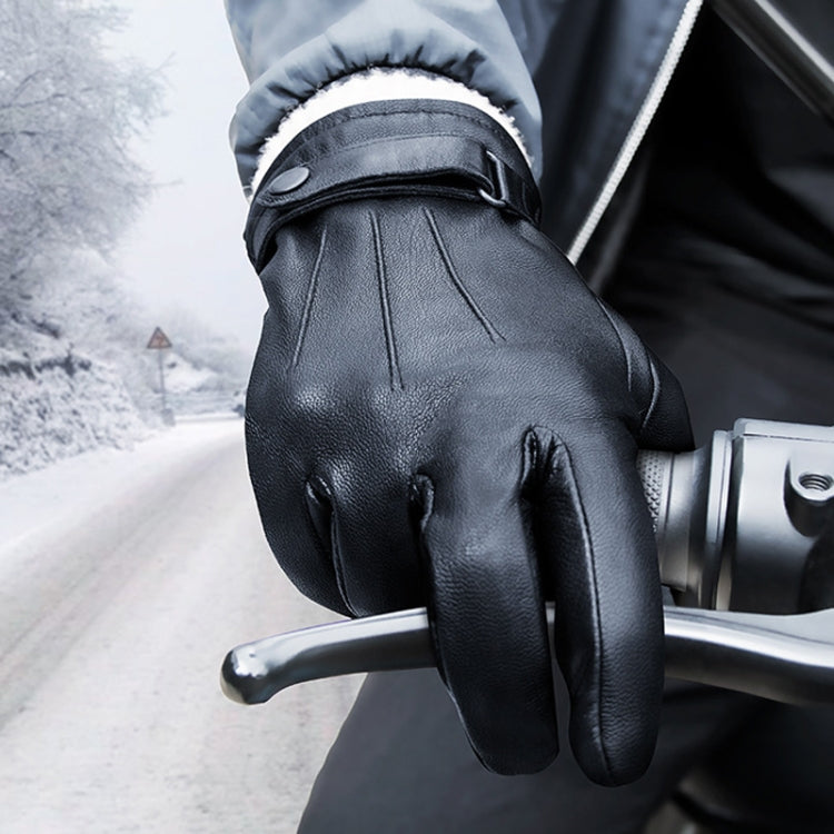 Autumn And Winter Padded Leather Gloves Business Simple Outdoor Sports Warm Gloves, Size: S(Black) - Full Finger Gloves by PMC TechLife | Online Shopping South Africa | PMC TechLife | Buy Now Pay Later Mobicred