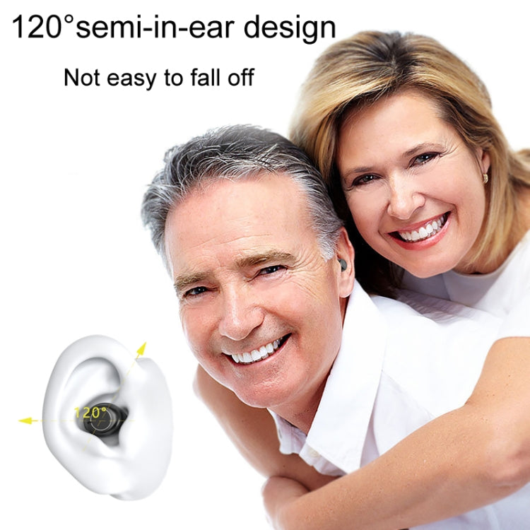 1pair Rechargeable Semi-In-Ear Hearing Aid Elderly Sound Amplifier(Black) - Hearing Aids by PMC Jewellery | Online Shopping South Africa | PMC Jewellery | Buy Now Pay Later Mobicred