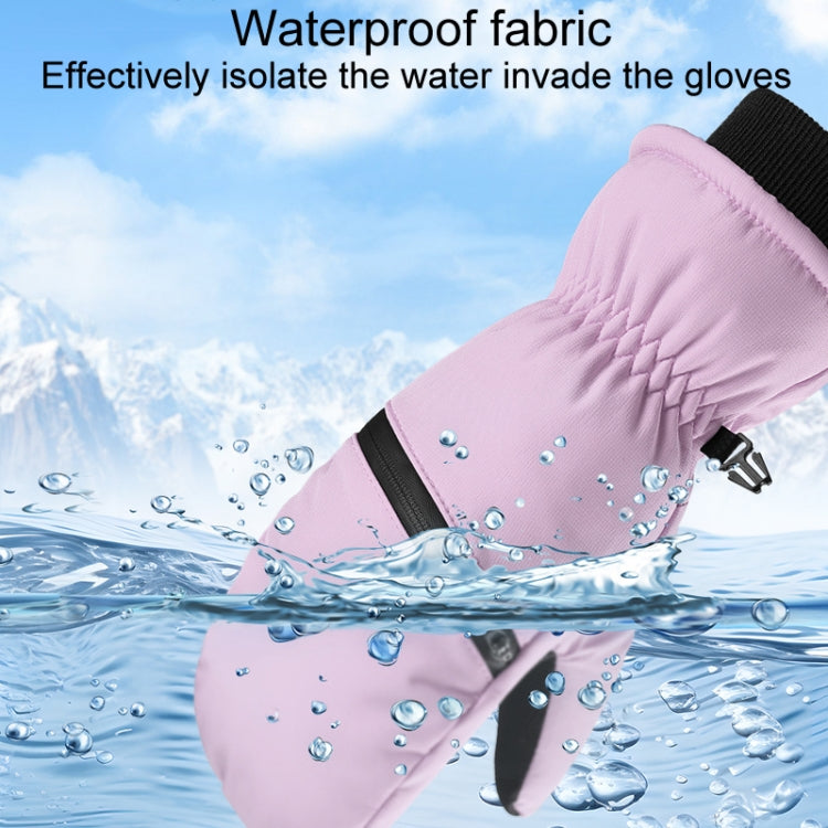 Winter Padded Ski Gloves Outdoor Windproof Warm Sports Gloves, Size: XS(Light Purple) - Safety Gloves by PMC TechLife | Online Shopping South Africa | PMC TechLife | Buy Now Pay Later Mobicred
