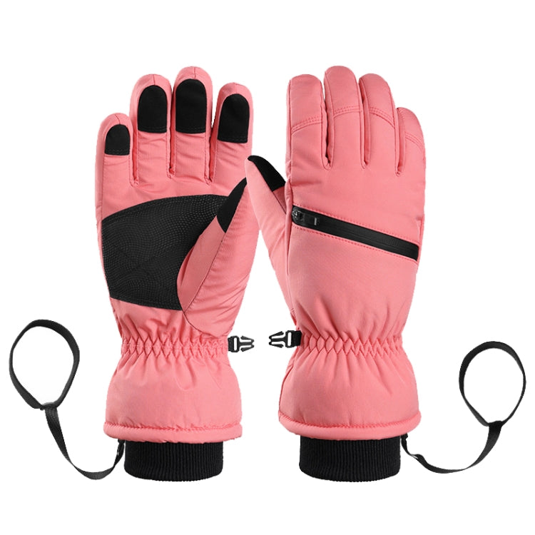 Winter Padded Ski Finger Gloves Outdoor Windproof Warm Sports Gloves, Size: L(Pink) - Full Finger Gloves by PMC TechLife | Online Shopping South Africa | PMC TechLife | Buy Now Pay Later Mobicred