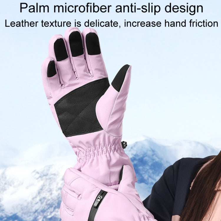 Winter Padded Ski Finger Gloves Outdoor Windproof Warm Sports Gloves, Size: L(Pink) - Full Finger Gloves by PMC TechLife | Online Shopping South Africa | PMC TechLife | Buy Now Pay Later Mobicred