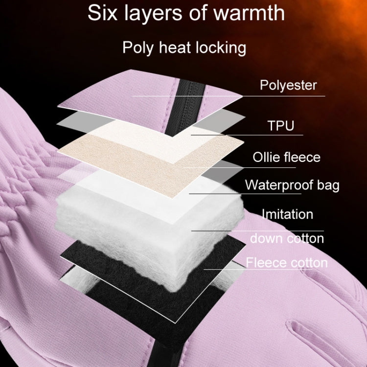 Winter Padded Ski Finger Gloves Outdoor Windproof Warm Sports Gloves, Size: M(Pink) - Full Finger Gloves by PMC TechLife | Online Shopping South Africa | PMC TechLife | Buy Now Pay Later Mobicred
