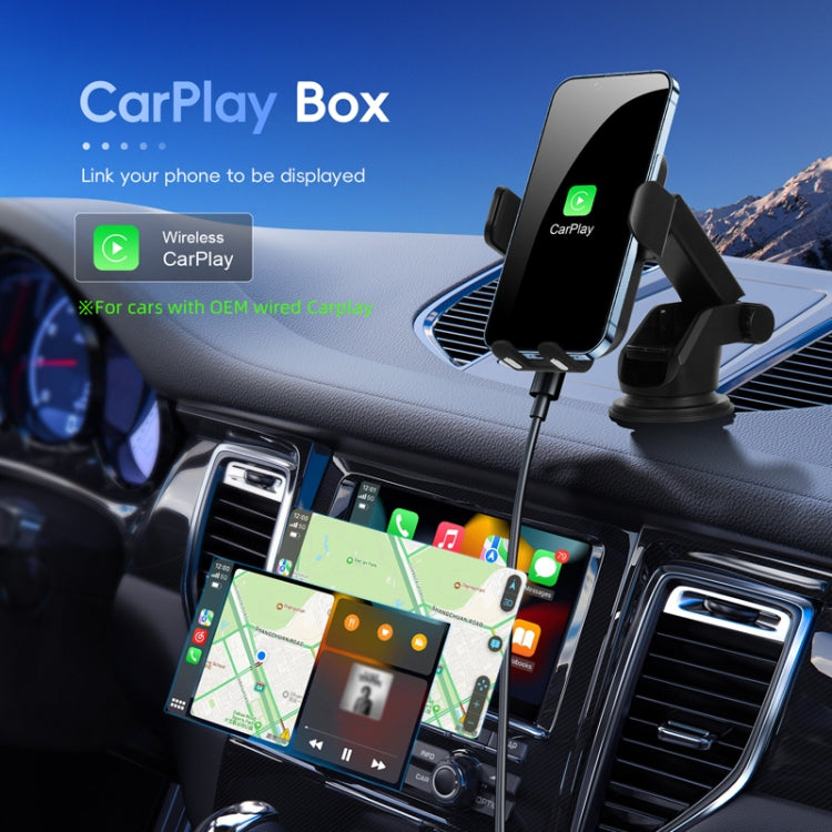 Fast Charging Retractable Recharging Cell Phone Holder With Wireless CarPlay Android Auto Function(Standard) - Wireless Charger Holders by PMC TechLife | Online Shopping South Africa | PMC TechLife | Buy Now Pay Later Mobicred