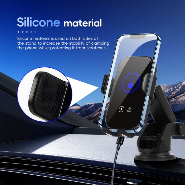 Fast Charging Retractable Recharging Cell Phone Holder With Wireless CarPlay Android Auto Function(Standard) - Wireless Charger Holders by PMC Jewellery | Online Shopping South Africa | PMC Jewellery | Buy Now Pay Later Mobicred