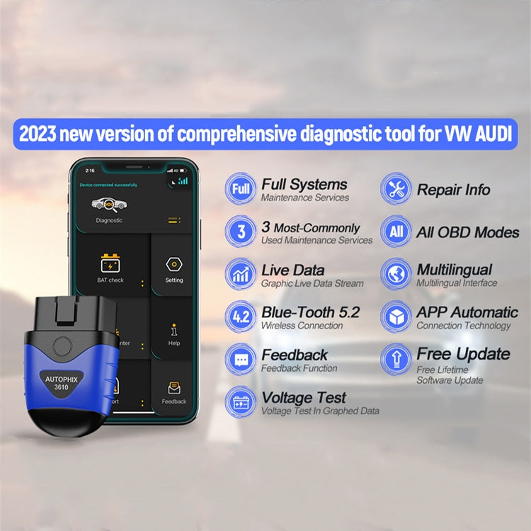 AUTOPHIX 3610 Bluetooth Car Full System Diagnostic Scanner For VW / AUDI / SKODA / SEAT - Electronic Test by AUTOPHIX | Online Shopping South Africa | PMC Jewellery | Buy Now Pay Later Mobicred