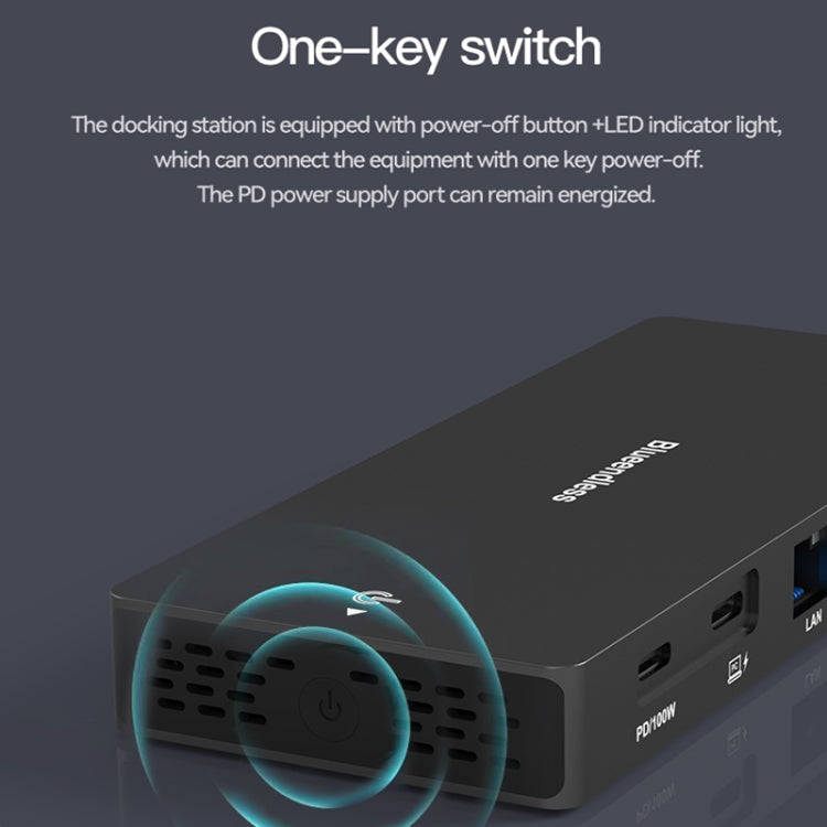 Blueendless 12-In-1 HD Multifunctional Docking Station 10Gbps Splitter With Switch(Dual 8K HDMI+DP) - free shipping - PMC Jewellery - Order now!