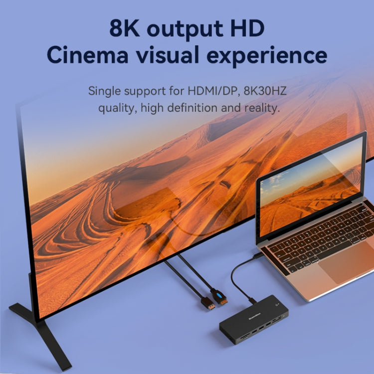 Blueendless 12-In-1 HD Multifunctional Docking Station 10Gbps Splitter With Switch(Dual 8K HDMI+DP) - free shipping - PMC Jewellery - Order now!