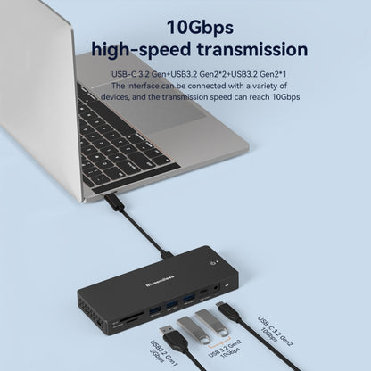 Blueendless 12-In-1 HD Multifunctional Docking Station 10Gbps Splitter With Switch(Dual 8K HDMI+DP) - USB HUB by Blueendless | Online Shopping South Africa | PMC Jewellery | Buy Now Pay Later Mobicred