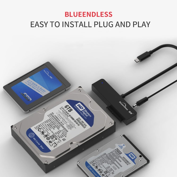 Blueendless US35 USB3.0 To SATA Adapter 2.5 / 3.5-Inch Hard Drive SSD Reader, Spec: USB3.0 EU Plug - USB to IDE / SATA by Blueendless | Online Shopping South Africa | PMC Jewellery | Buy Now Pay Later Mobicred