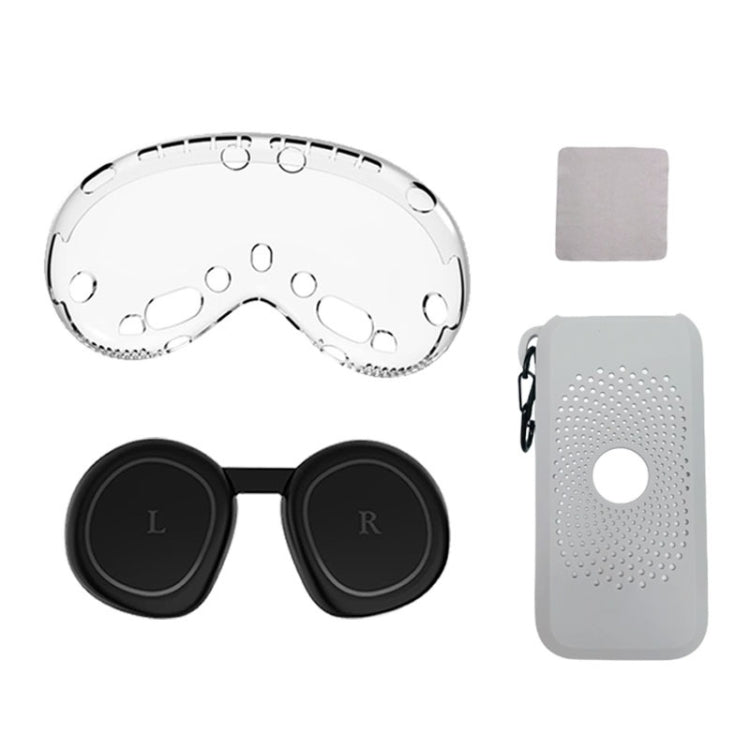 For Apple Vision Pro 4 In 1 Kit Lens Cover Battery Protection Case Accessories, Spec: A Style White Gray - VR Accessories by PMC Jewellery | Online Shopping South Africa | PMC Jewellery | Buy Now Pay Later Mobicred