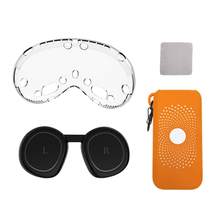 For Apple Vision Pro 4 In 1 Kit Lens Cover Battery Protection Case Accessories, Spec: A Style Orange - VR Accessories by PMC TechLife | Online Shopping South Africa | PMC TechLife | Buy Now Pay Later Mobicred