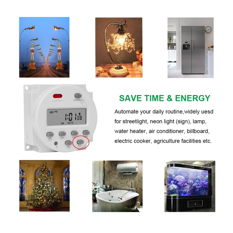 SINOTIMER CN101S-3 24V 1 Second Interval Digital LCD Timer Switch 7 Days Weekly Programmable Time Relay - Switch by SINOTIMER | Online Shopping South Africa | PMC TechLife | Buy Now Pay Later Mobicred