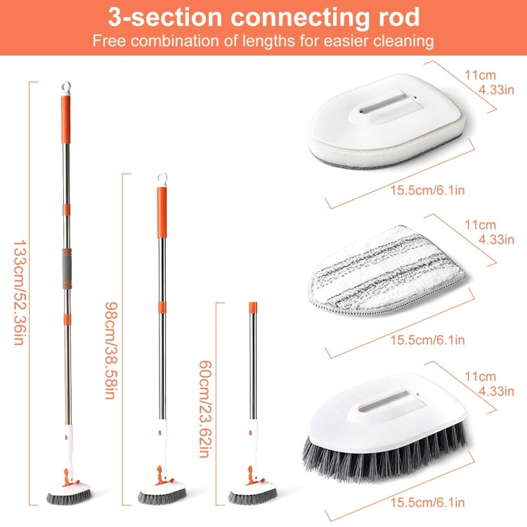 Shower Cleaning Brush With 52 Inch Adjustable Handle Tub Tile Scrubber Brush, Spec: Set 3 - free shipping - PMc TechLife - Order now!