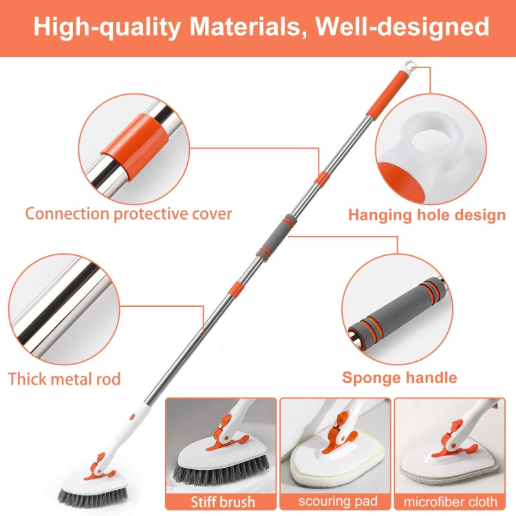 Shower Cleaning Brush With 52 Inch Adjustable Handle Tub Tile Scrubber Brush, Spec: Set 2 - free shipping - PMc TechLife - Order now!