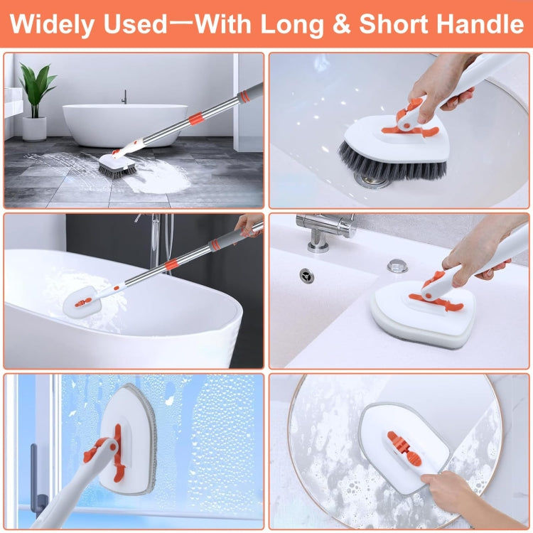 Shower Cleaning Brush With 52 Inch Adjustable Handle Tub Tile Scrubber Brush, Spec: Set 2 - free shipping - PMc TechLife - Order now!