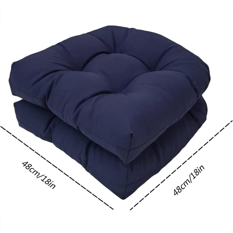 1pair 48 x 48cm Garden Patio Rattan Chair Waterproof Cushion Thick Soft Sofa Cushion(Black) - free shipping - PMc TechLife - Order now!