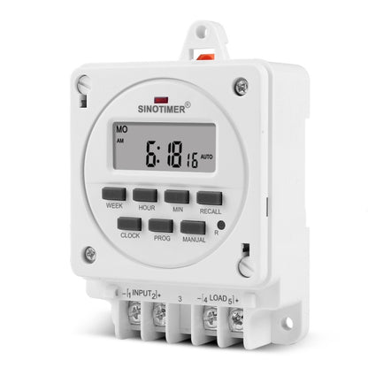 SINOTIMER TM618E -2 220V Smart Digital 7 Days Programmable Timer Switch 16A Controller With Mounting Base - Switch by SINOTIMER | Online Shopping South Africa | PMC Jewellery | Buy Now Pay Later Mobicred