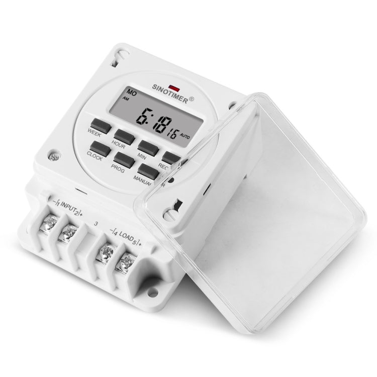 SINOTIMER TM618E -4 12V Smart Digital 7 Days Programmable Timer Switch 16A Controller With Mounting Base - free shipping - PMC TechLife - Order now!