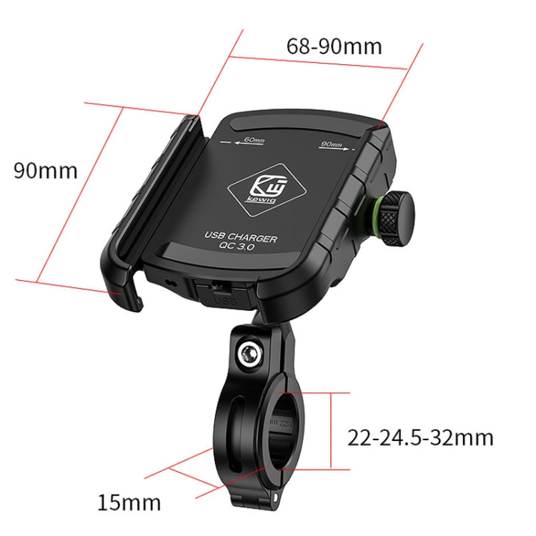 Kewig M8S Bicycle Aluminum Navigation Mount Outdoor Cycling Cell Phone Holder(Silver) - Holder by Kewig | Online Shopping South Africa | PMC TechLife | Buy Now Pay Later Mobicred