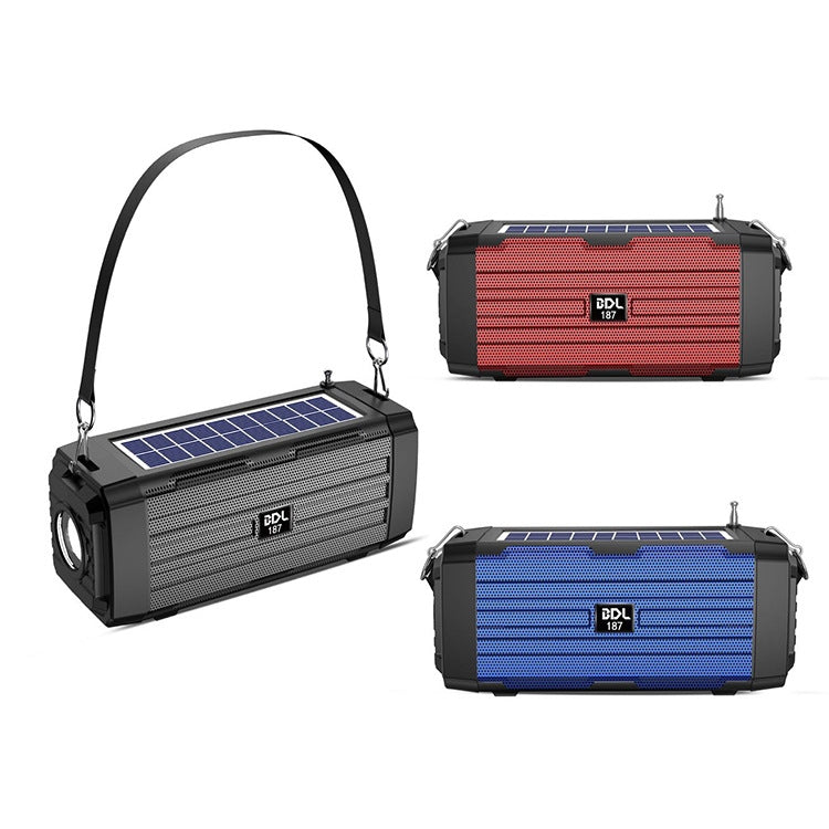 BDL-187 LED Light Solar Wireless Bluetooth Speaker Portable Outdoor Camping FM Radio(Blue) - Radio Player by PMC Jewellery | Online Shopping South Africa | PMC Jewellery | Buy Now Pay Later Mobicred