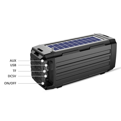 BDL-187 LED Light Solar Wireless Bluetooth Speaker Portable Outdoor Camping FM Radio(Black) - Radio Player by PMC Jewellery | Online Shopping South Africa | PMC Jewellery | Buy Now Pay Later Mobicred