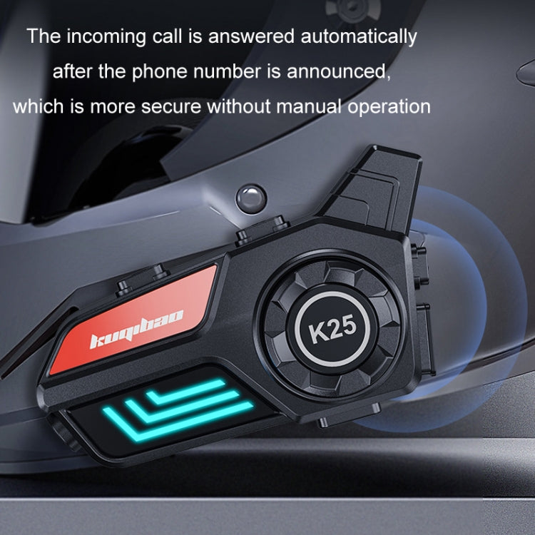 KUQIBAO Motorcycle Helmet Waterproof Bluetooth Headset With Light(Soft Microphone) - Motorcycle Walkie Talkie by KUQIBAO | Online Shopping South Africa | PMC Jewellery | Buy Now Pay Later Mobicred