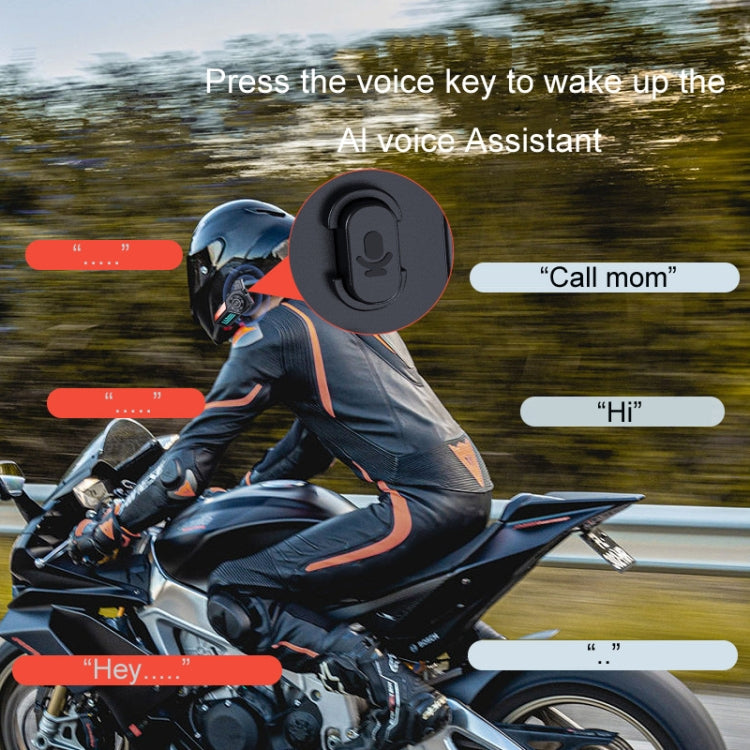 KUQIBAO Motorcycle Helmet Waterproof Bluetooth-compatible Headset With Light(Hard Microphone) - Motorcycle Walkie Talkie by KUQIBAO | Online Shopping South Africa | PMC TechLife | Buy Now Pay Later Mobicred