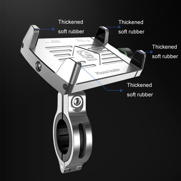 Kewig M7 Bicycle 4 Claws Aluminum Navigational Bracket Outdoor Cycling Cell Phone Holder(Black) - Holder by Kewig | Online Shopping South Africa | PMC TechLife | Buy Now Pay Later Mobicred