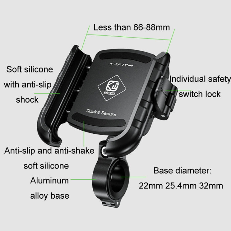 Kewig Electrical Bike Vigorously Clip Base Bracket Outdoor Cycling Cell Phone Navigation Holder, Model: M8SP-C4 - Holder by Kewig | Online Shopping South Africa | PMC TechLife | Buy Now Pay Later Mobicred
