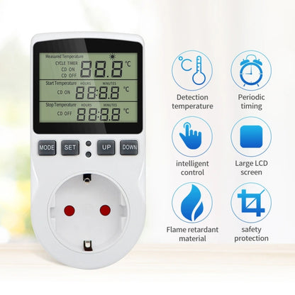 Intelligent Digital Thermostat Countdown Temperature Control Switch Socket Timing Temperature Controller(EU) - Smart Socket by PMC Jewellery | Online Shopping South Africa | PMC Jewellery | Buy Now Pay Later Mobicred