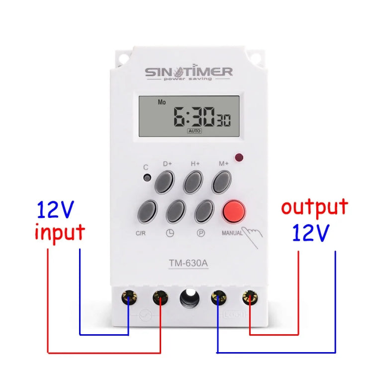 SINOTIMER  TM630A-4  12V DC Timer Switch Din Rail Digital Weekly Programmable Time Relay - Switch by SINOTIMER | Online Shopping South Africa | PMC Jewellery | Buy Now Pay Later Mobicred