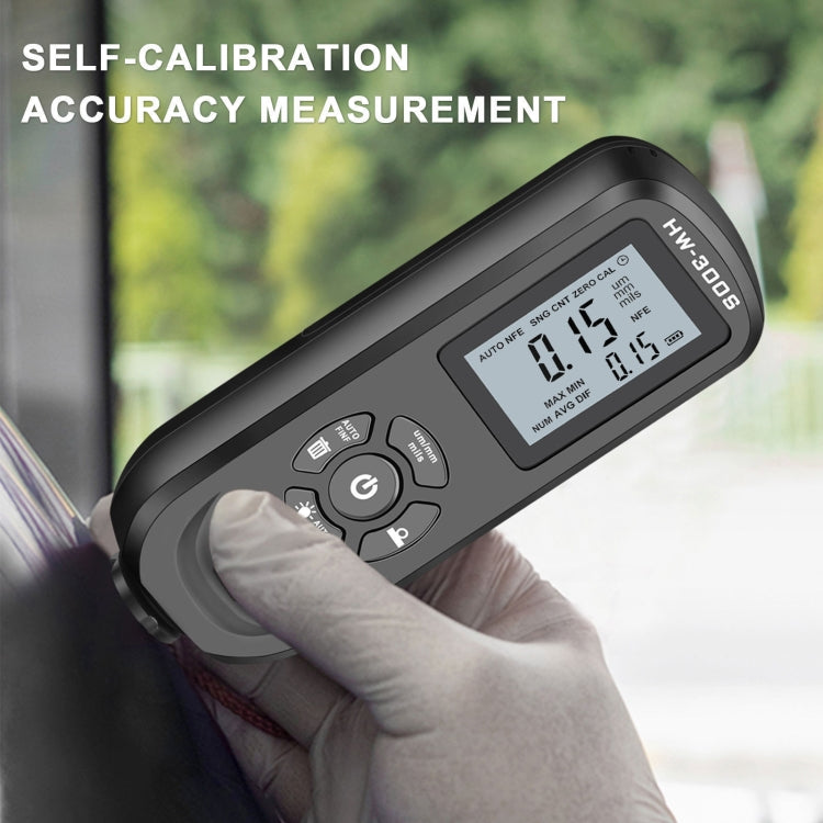 HW-300S High Precision Coating Thickness Gauge Anti-skid Paint Film Gauge(Black Horizontal Screen) - Coating Thickness Gauge by PMC TechLife | Online Shopping South Africa | PMC TechLife | Buy Now Pay Later Mobicred