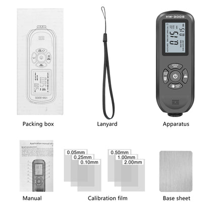 HW-300S High Precision Coating Thickness Gauge Anti-skid Paint Film Gauge(Black Vertical Screen) - Coating Thickness Gauge by PMC Jewellery | Online Shopping South Africa | PMC Jewellery | Buy Now Pay Later Mobicred