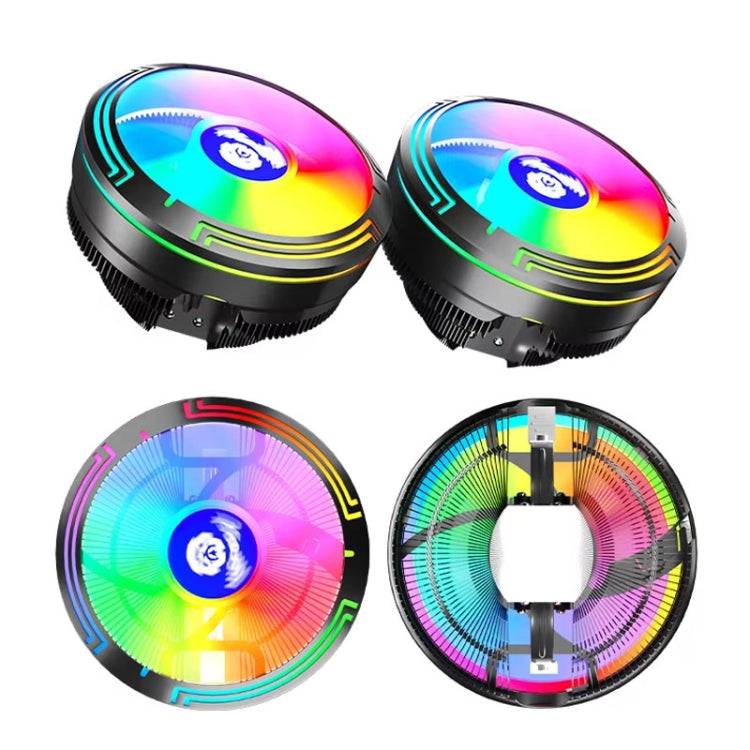 COOLMOON Ice Blade W120 LED Colorful Light 4Pin Cooler Desktop CPU Cooling Fan - free shipping - PMC Jewellery - Order now!