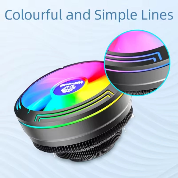 COOLMOON Ice Blade W120 LED Colorful Light 4Pin Cooler Desktop CPU Cooling Fan - free shipping - PMC Jewellery - Order now!