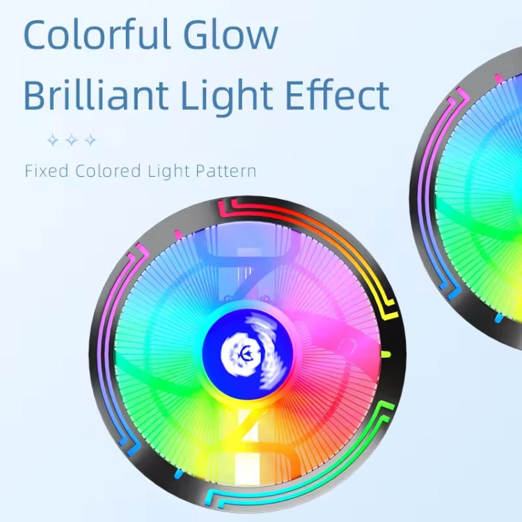 COOLMOON Ice Blade W120 LED Colorful Light 4Pin Cooler Desktop CPU Cooling Fan - free shipping - PMC Jewellery - Order now!