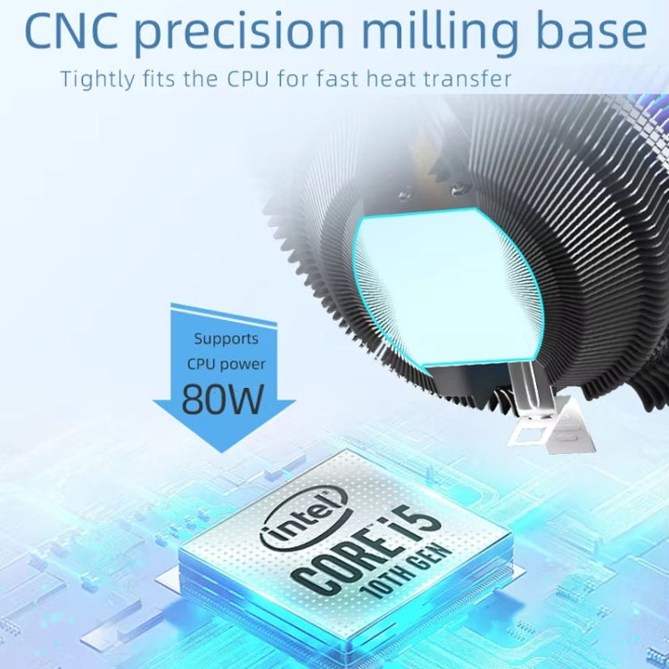 COOLMOON Ice Blade W120 LED Colorful Light 4Pin Cooler Desktop CPU Cooling Fan - free shipping - PMC Jewellery - Order now!