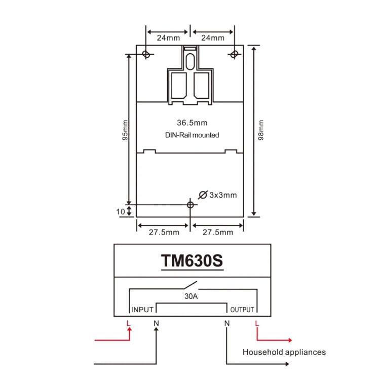 SINOTIMER TM630S-K 85-265V AC 30A Timer Switch 1 Second Interval Weekly Programmable Time Relay - Switch by SINOTIMER | Online Shopping South Africa | PMC Jewellery | Buy Now Pay Later Mobicred