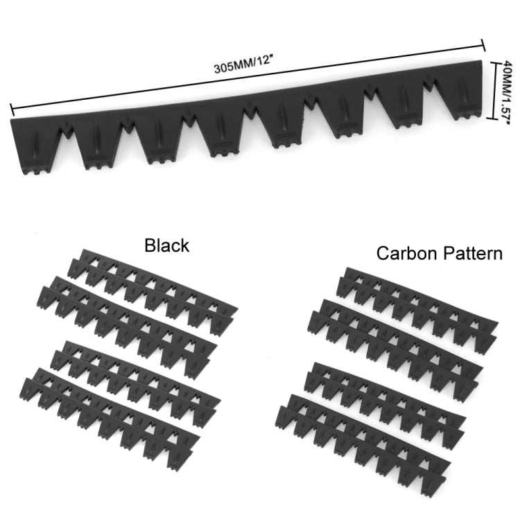 8pcs /Set Car Bumper Serrated Anti-collision Plate Decoration(Carbon Pattern) - Anti Collision Sticker by PMC Jewellery | Online Shopping South Africa | PMC Jewellery | Buy Now Pay Later Mobicred