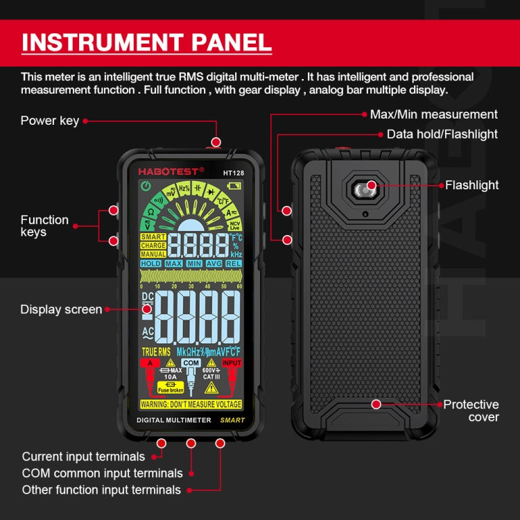 HABOTEST Automatic Range Digital Display Ultra-Clear Intelligent Current Multimeter - free shipping - PMC TechLife - Order now!