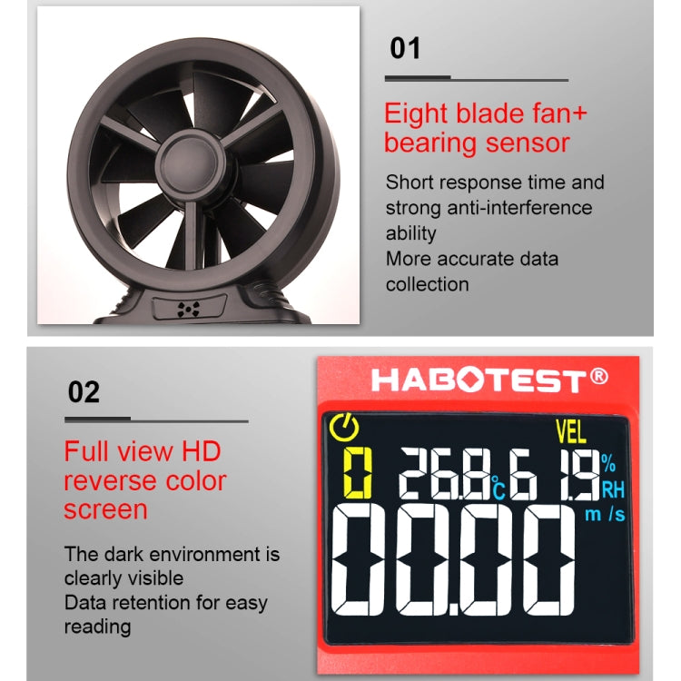 HABOTEST Handheld High-Precision Digital Anemometer With USB(HT625B) - free shipping - PMC TechLife - Order now!