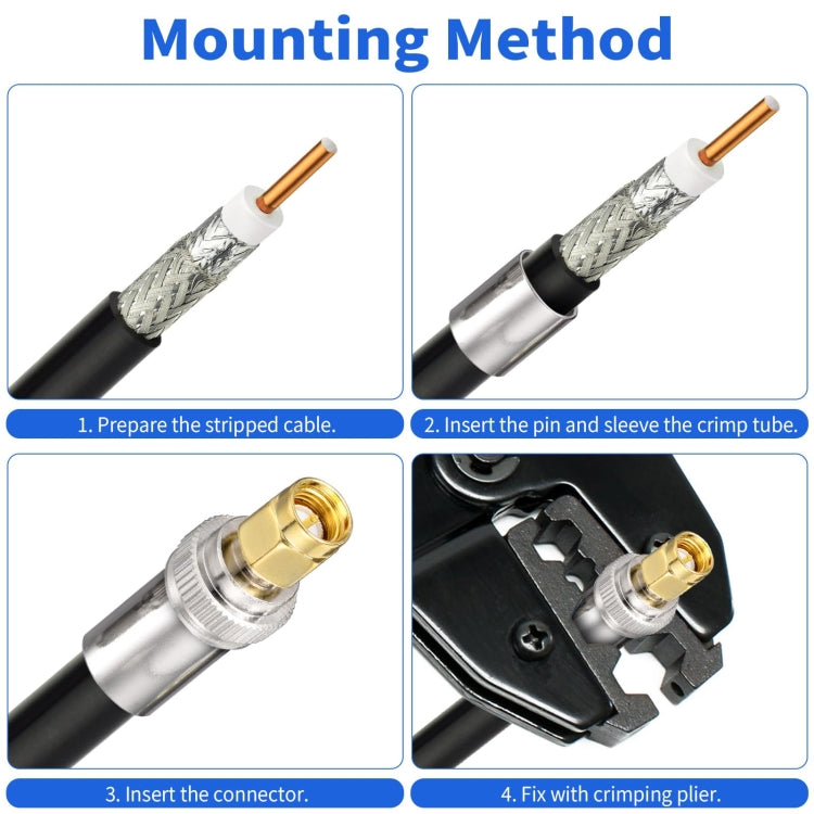 10pcs /Pack SMA Male Crimp Connector Kit For LMR-400 / RG8 / RG213 / Belden-9913 SMA Extension Cable - Connectors by PMC Jewellery | Online Shopping South Africa | PMC Jewellery | Buy Now Pay Later Mobicred