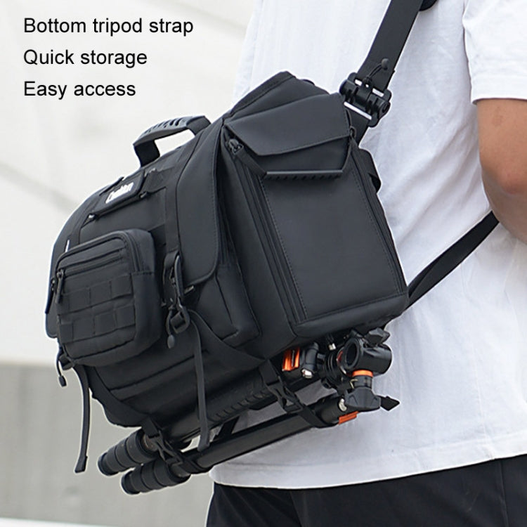 Cwatcun D115 Shoulder Crossbody Waterproof Leather Film DSLR Camera Bag, Color: Black Small - free shipping - PMC TechLife - Order now!