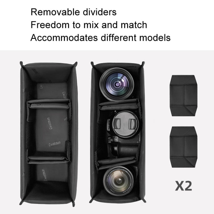 Cwatcun D115 Shoulder Crossbody Waterproof Leather Film DSLR Camera Bag, Color: Black Large - free shipping - PMC TechLife - Order now!