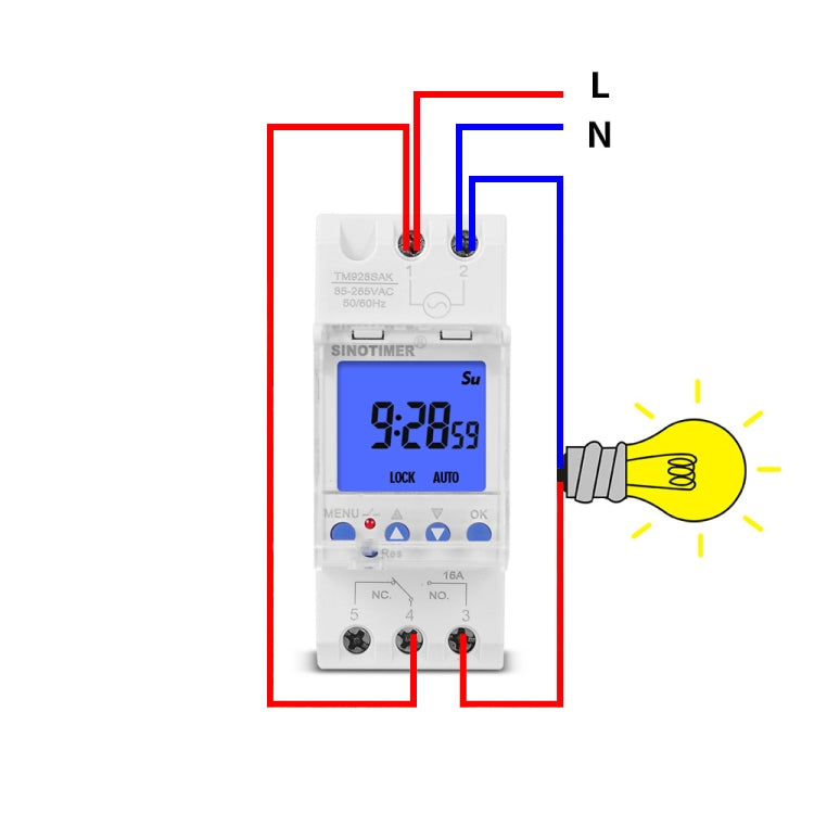 SINOTIMER TM928SAKL 85-265V 16A  1 Second to 168 Hours Programmable Electronic Time Switch - Switch by SINOTIMER | Online Shopping South Africa | PMC Jewellery | Buy Now Pay Later Mobicred