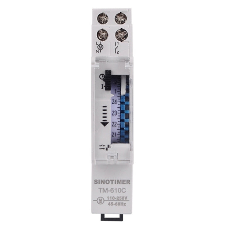 SINOTIMER  TM610C 110-250V 16A Quartz Mechanical Timer 24 Hours Programmable Din Rail Relay - Switch by SINOTIMER | Online Shopping South Africa | PMC Jewellery | Buy Now Pay Later Mobicred