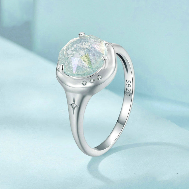 S925 Sterling Silver Platinum Plated Clear Dreamy Ice Zircon Ring(No.6) - Rings by PMC Jewellery | Online Shopping South Africa | PMC Jewellery | Buy Now Pay Later Mobicred